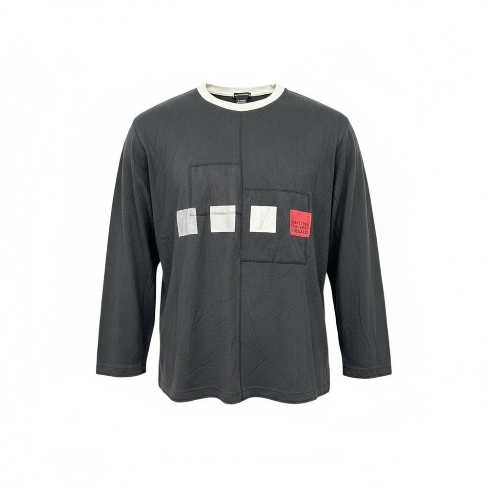 MARITHE + FRANCOIS GIRBAUD Jeans Black Long Sleeve Graphic T‎ Shirt XXXL